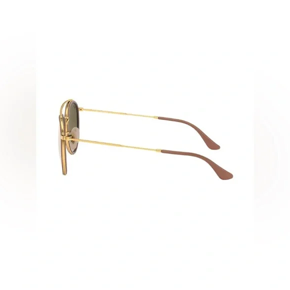 Round Double Bridge Gold & Brown sunglasses - Picture 3 of 8